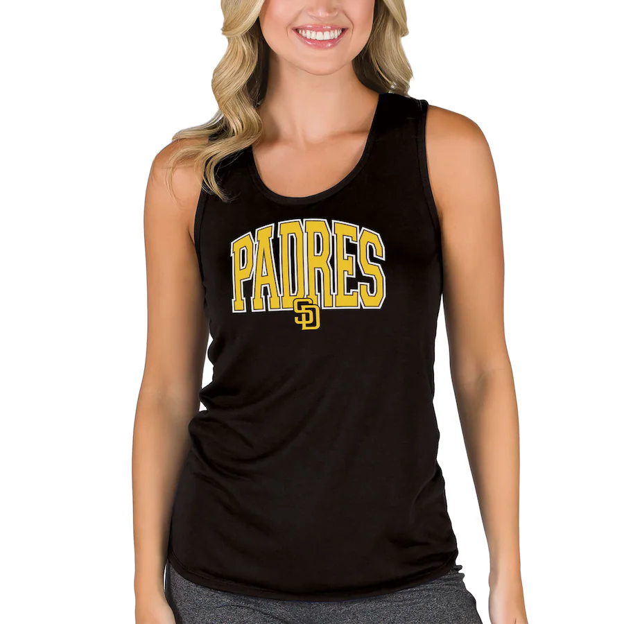Women's San Diego Padres Concepts Sport Black Marathon Racerback Tank Top