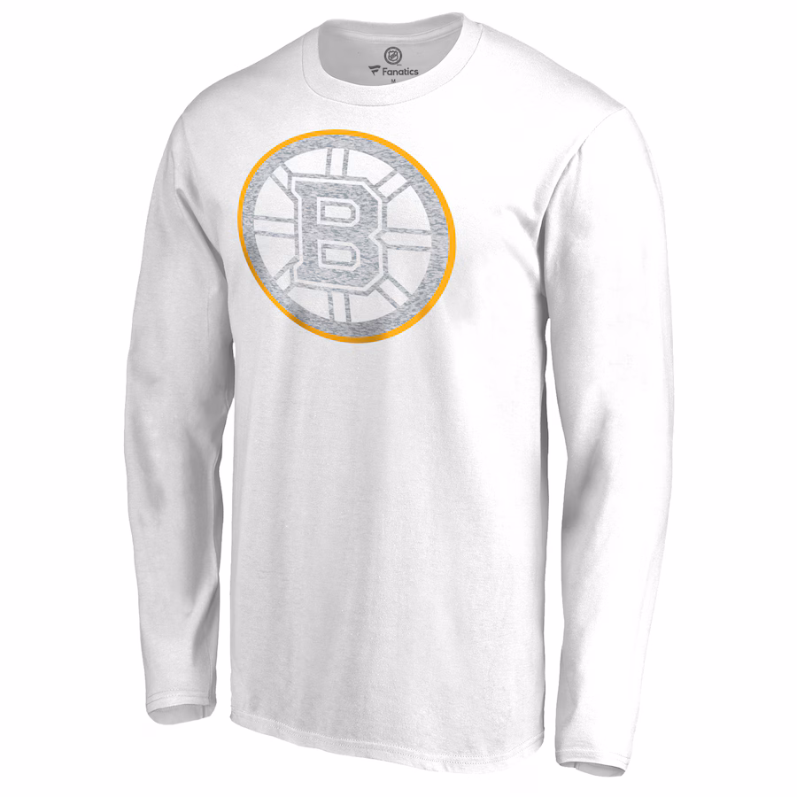 Men's Boston Bruins White White Out Long Sleeve T-Shirt