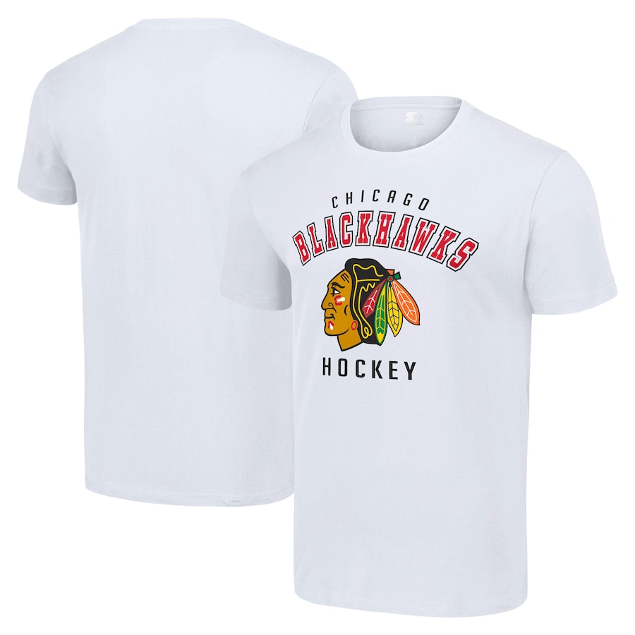 Men's Chicago Blackhawks Starter White Logo T-Shirt