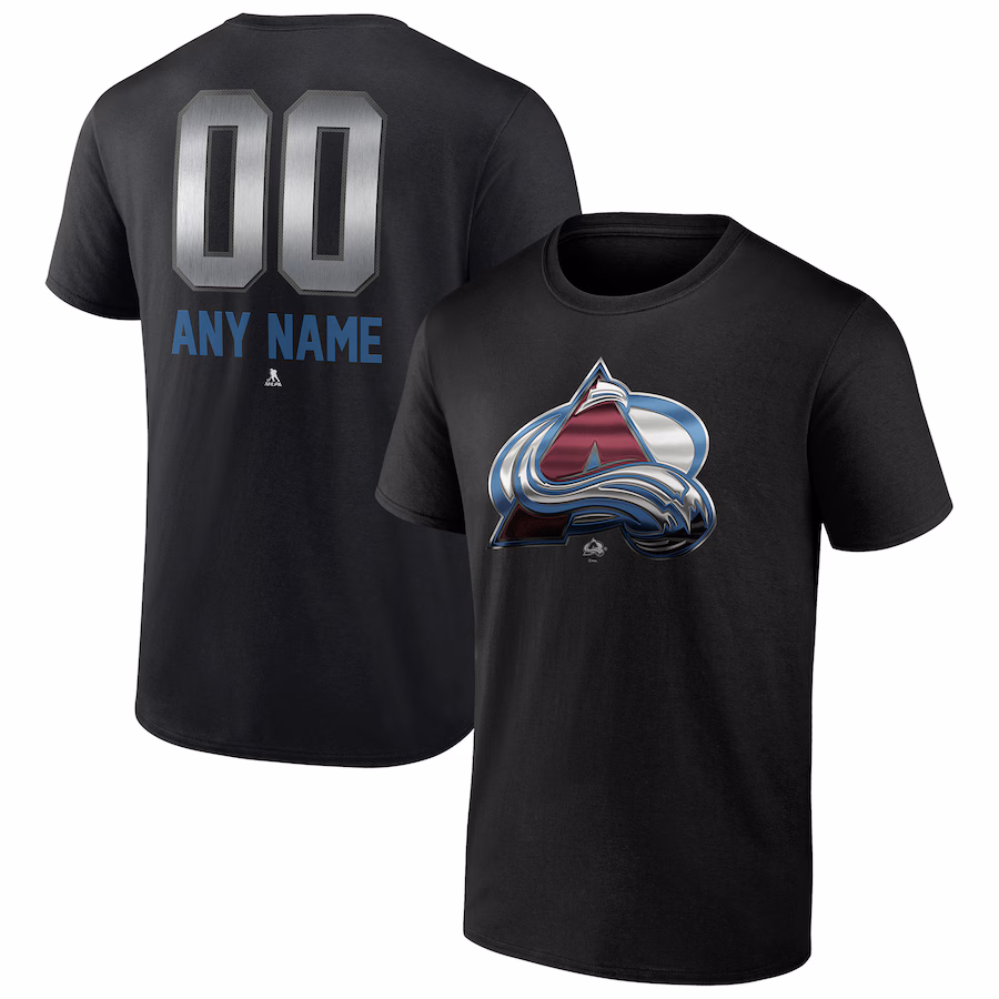 Men's Colorado Avalanche Black Personalized Midnight Mascot Logo T-Shirt