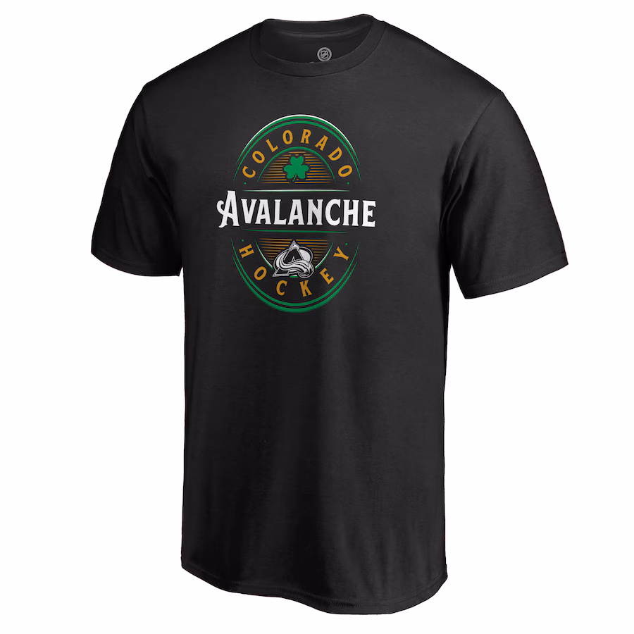 Men's Colorado Avalanche Black St. Patrick's Day Forever Lucky T-Shirt
