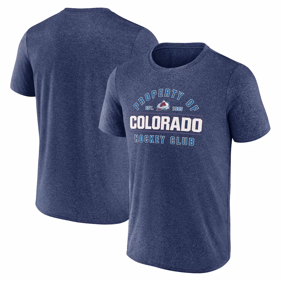 Men's Colorado Avalanche Fanatics Heather Heather Blue Property Of T-Shirt
