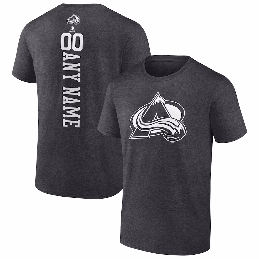 Men's Colorado Avalanche Heathered Charcoal Personalized One Color T-Shirt
