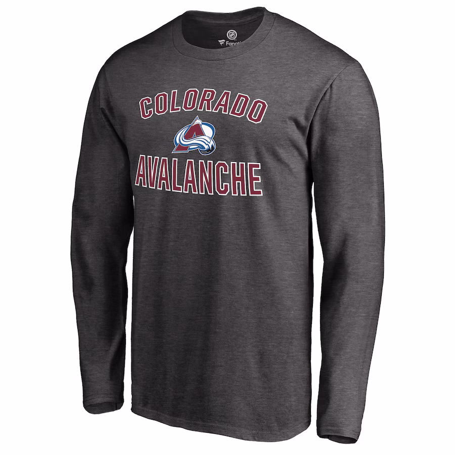 Men's Colorado Avalanche Heathered Gray Victory Arch Long Sleeve T-Shirt