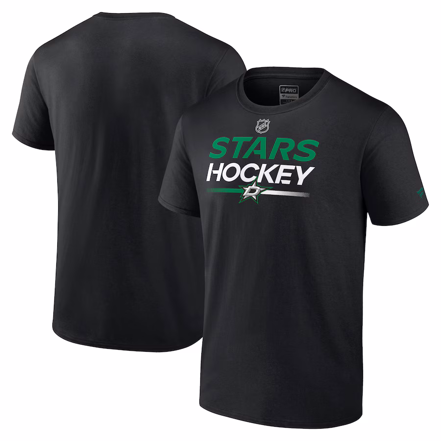Men's Dallas Stars Fanatics Black Authentic Pro Primary T-Shirt