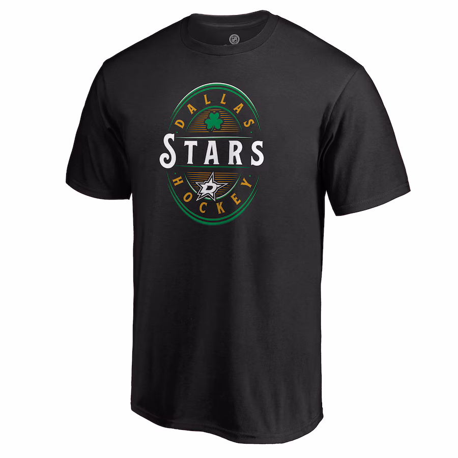 Men's Dallas Stars Black St. Patrick's Day Forever Lucky T-Shirt