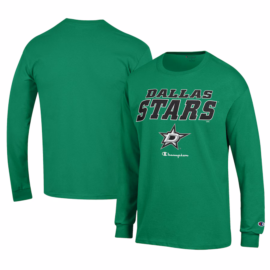 Men's Dallas Stars Champion Kelly Green Long-Sleeve Jersey T-Shirt