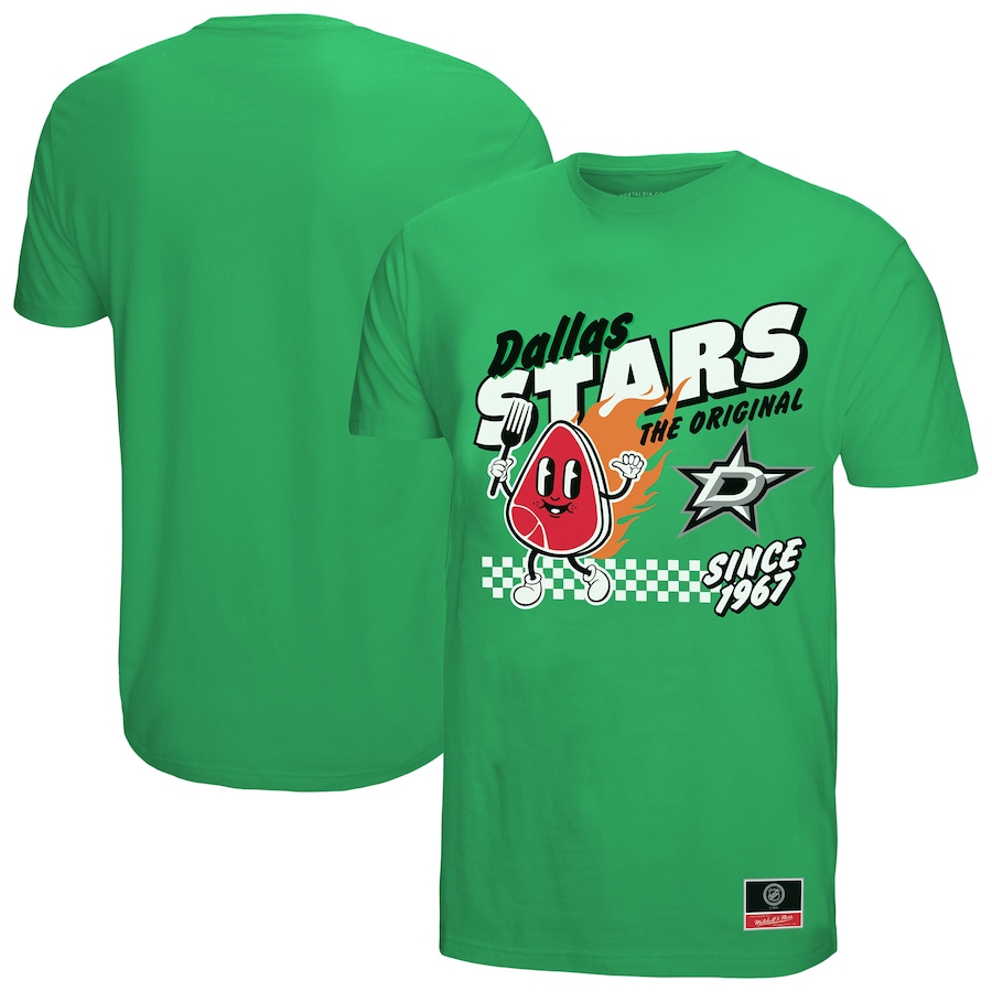Men's Dallas Stars Mitchell & Ness Kelly Green Local Food T-Shirt