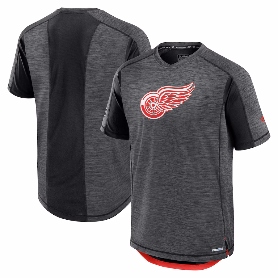 Men's Detroit Red Wings Fanatics Black Authentic Pro Rink Tech T-Shirt