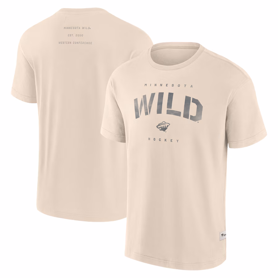 Men's Minnesota Wild Fanatics Cream Elements Weathered Tonal Future Ground T-Shirt