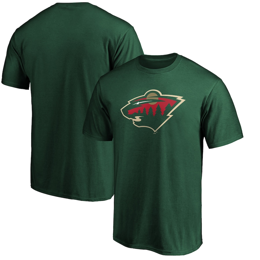 Men's Minnesota Wild Fanatics Green Team Primary Logo T-Shirt