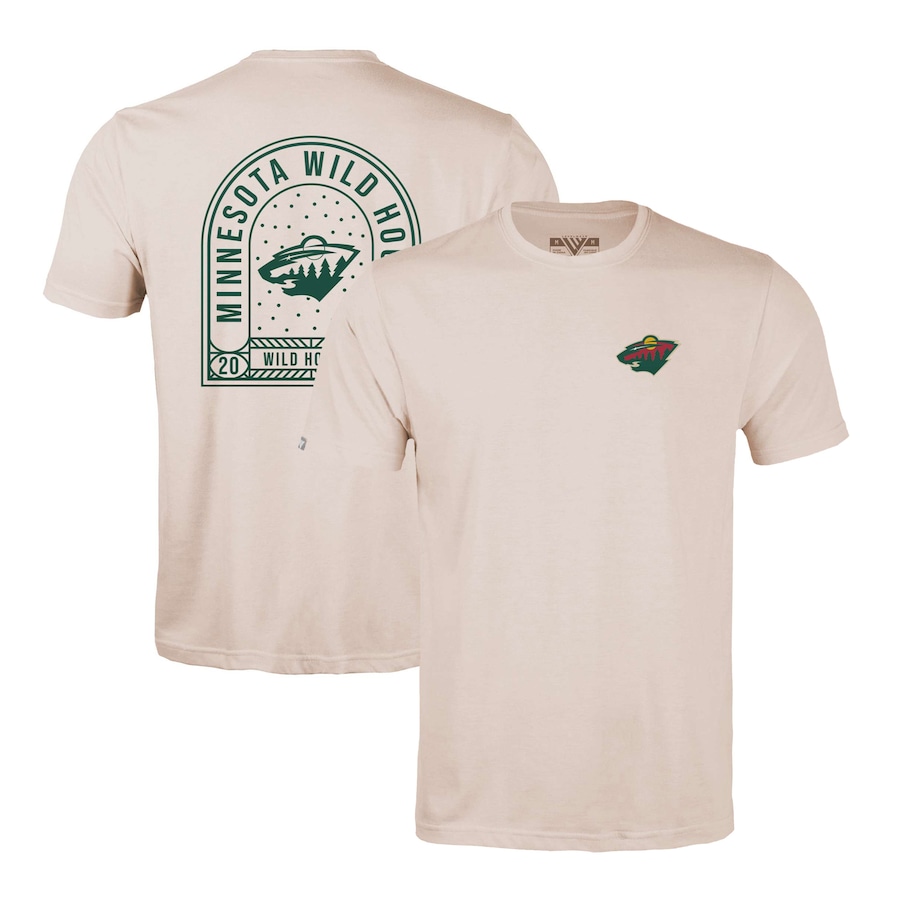 Men's Minnesota Wild Levelwear Khaki Richmond Stained Glass T-Shirt
