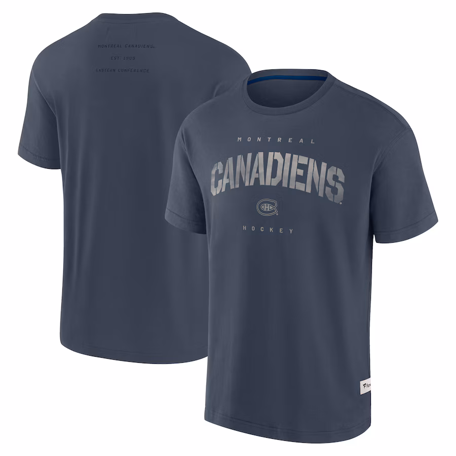 Men's Montreal Canadiens Fanatics Navy Elements Weathered Tonal Future Ground T-Shirt
