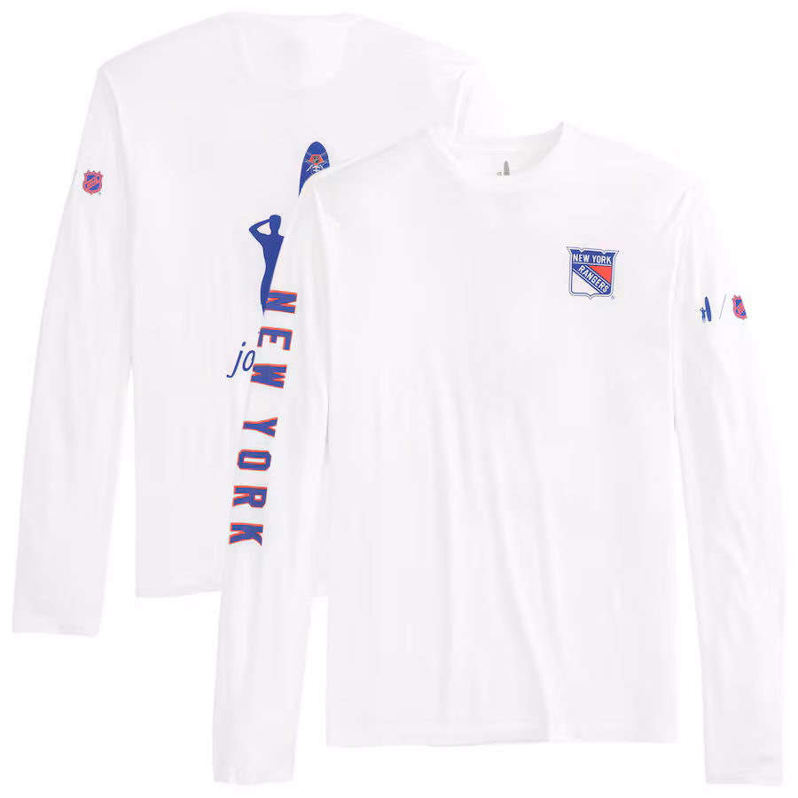 Men's New York Rangers johnnie-O White Adam Long Sleeve T-Shirt
