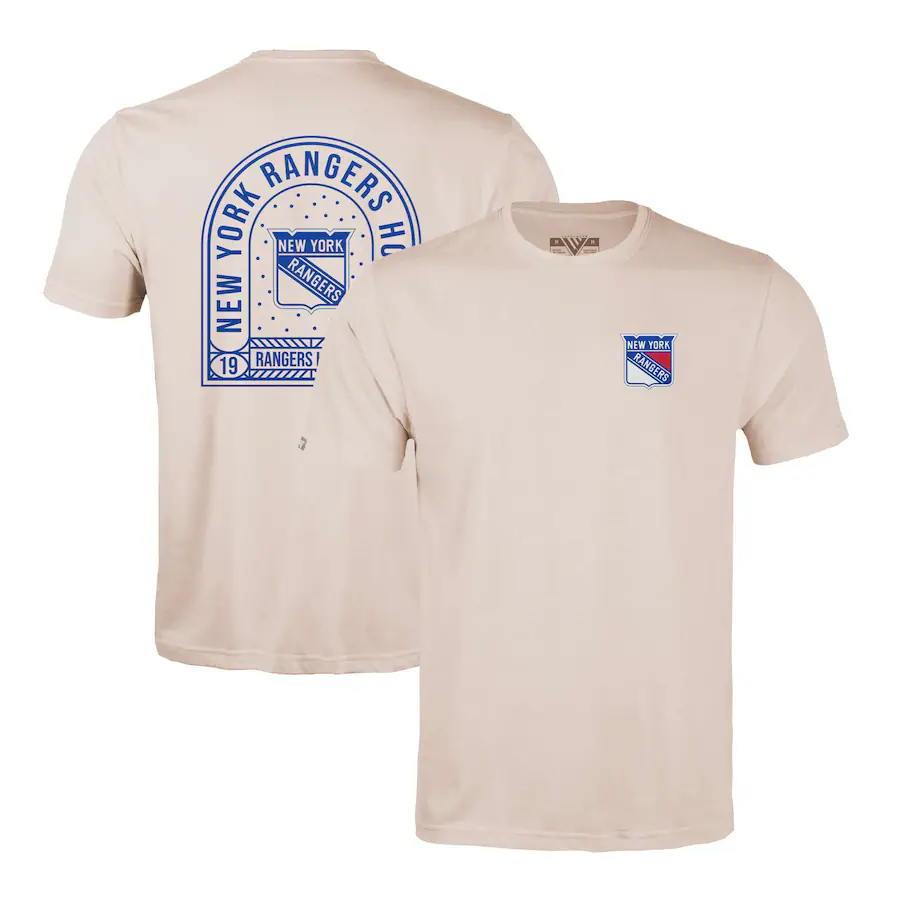 Men's New York Rangers Levelwear Khaki Richmond Stained Glass T-Shirt