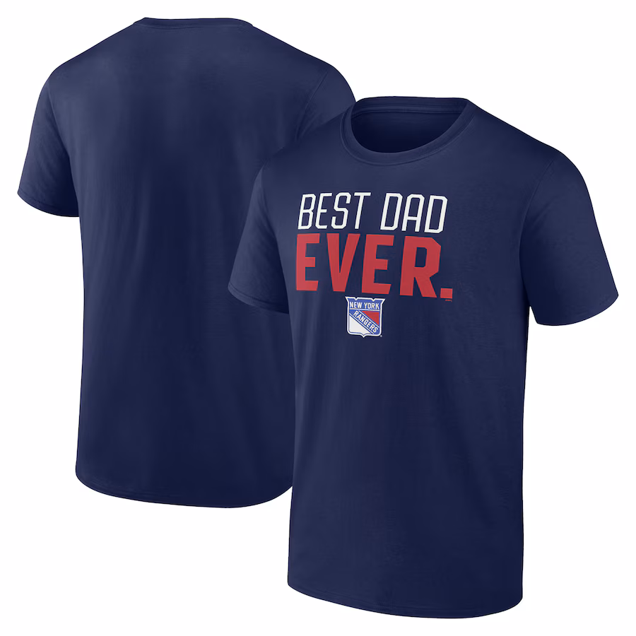 Men's New York Rangers Navy Best Dad Ever T-Shirt