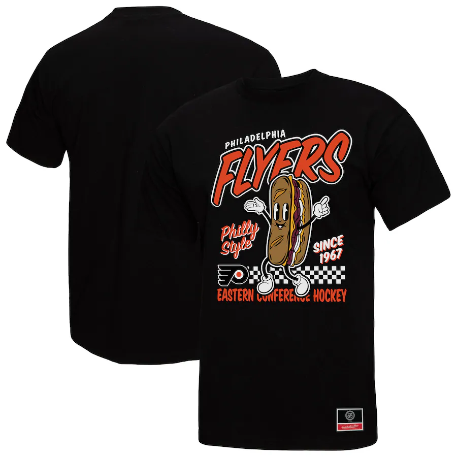 Men's Philadelphia Flyers Mitchell & Ness Black Local Food T-Shirt