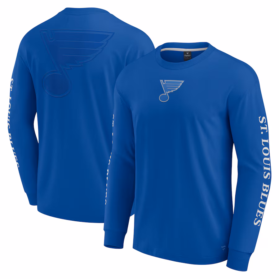 Men's St. Louis Blues Fanatics Blue Elements Strive Long Sleeve T-Shirt