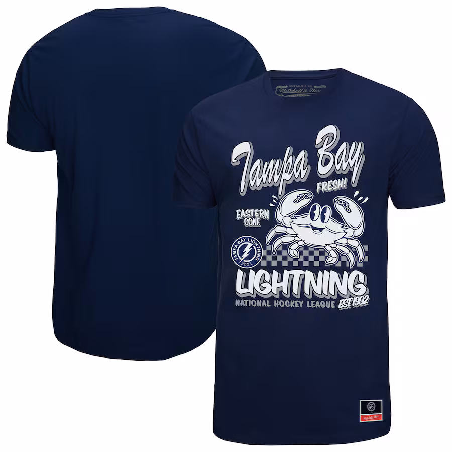 Men's Tampa Bay Lightning Mitchell & Ness Navy Local Food T-Shirt