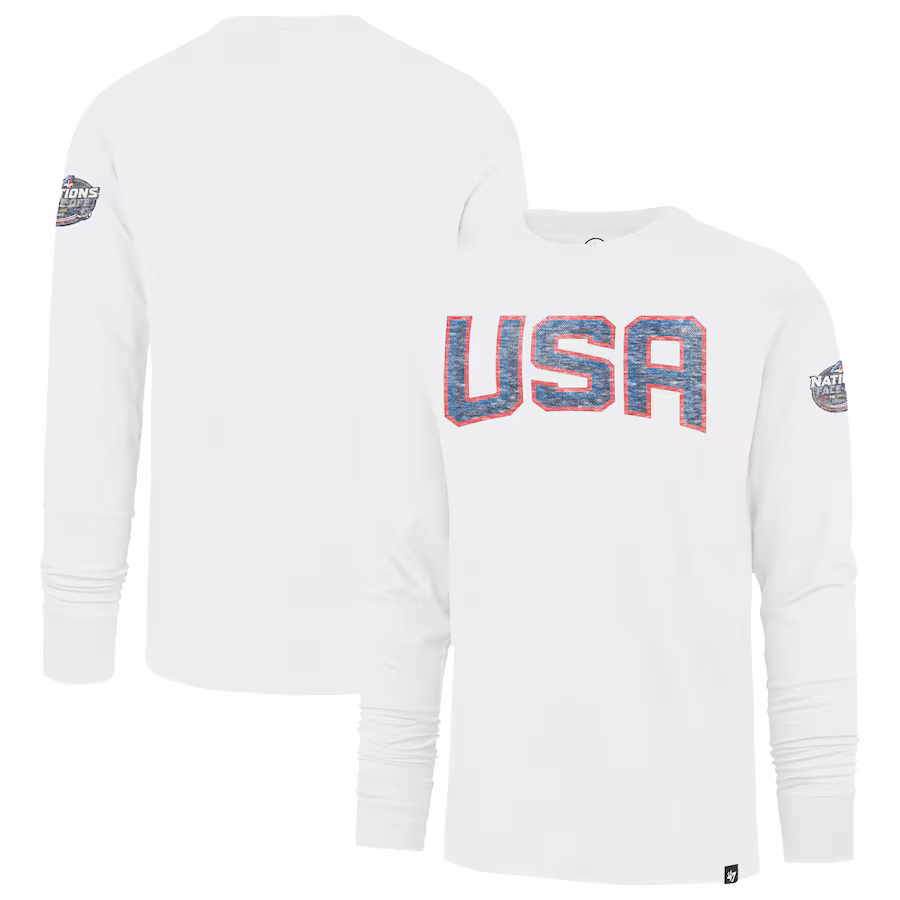 Men's USA '47 White 2025 4 Nations Face-Off Franklin Long Sleeve T-Shirt