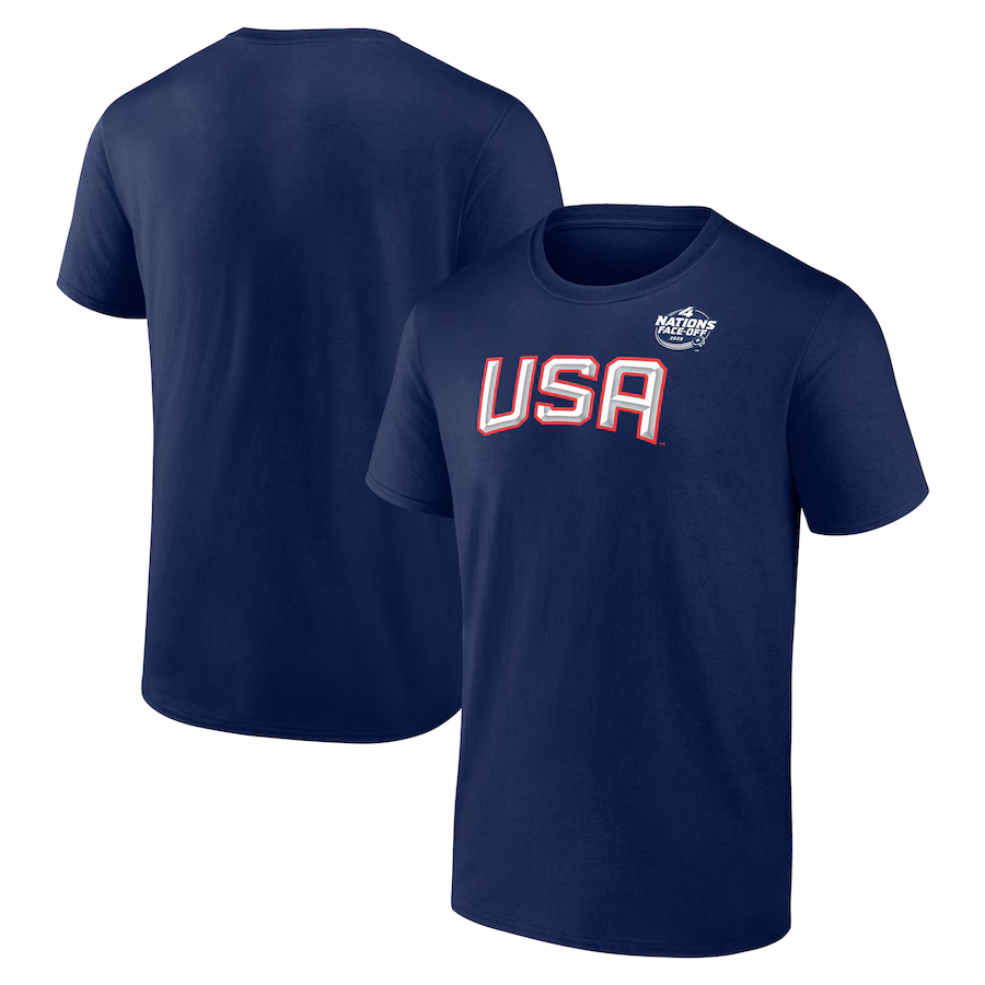 Men's USA Fanatics Navy 2025 4 Nations Face-Off Primary Logo T-Shirt