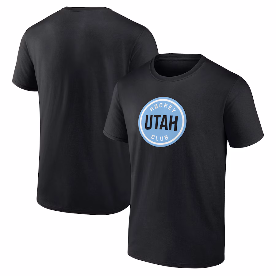 Men's Utah Hockey Club Fanatics Black Draft Logo T-Shirt