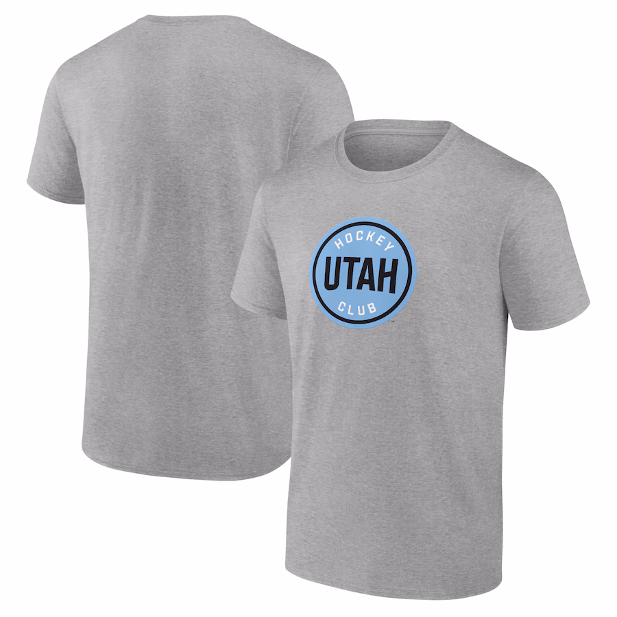 Men's Utah Hockey Club Fanatics Heather Gray Draft Logo T-Shirt