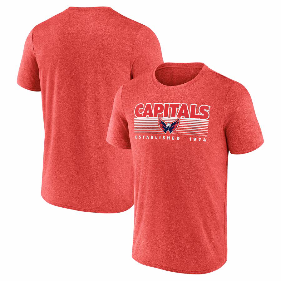 Men's Washington Capitals Fanatics Heathered Red Prodigy Performance T-Shirt