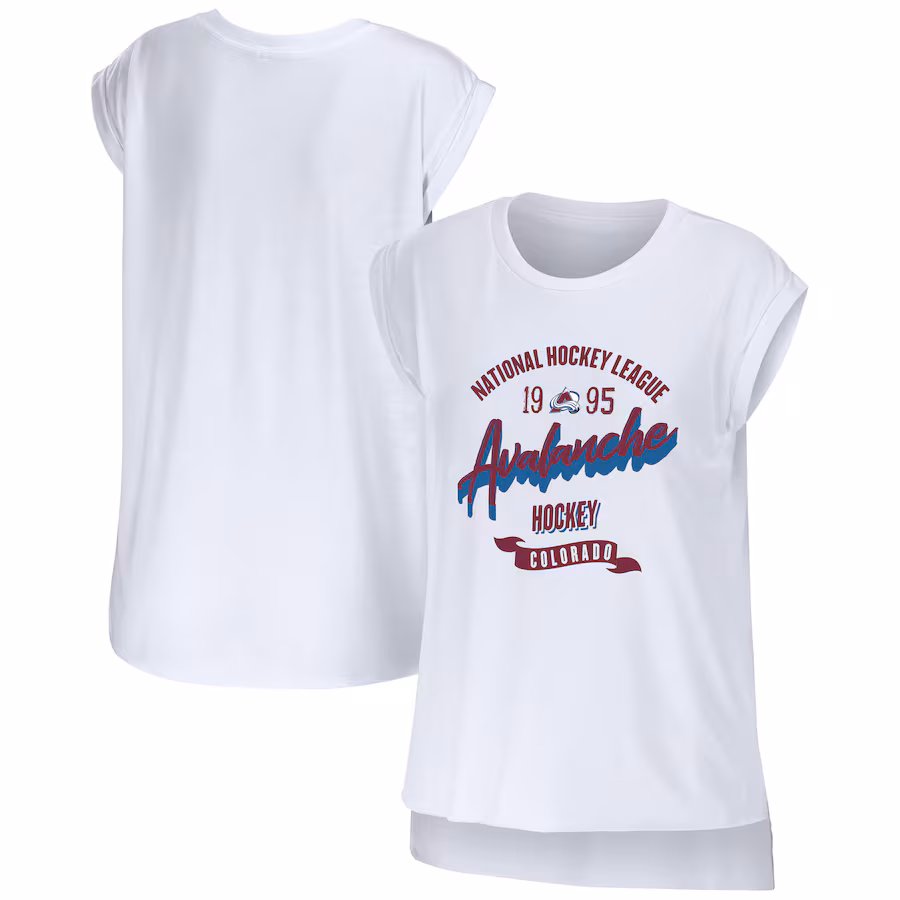 Women's Colorado Avalanche WEAR by Erin Andrews White Domestic Tank Top