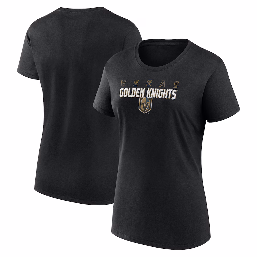 Women's Vegas Golden Knights Black Launch Scoop Neck T-Shirt