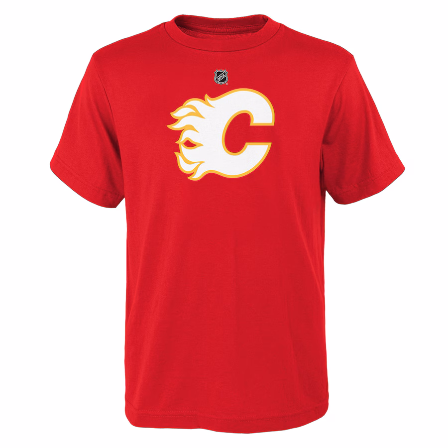 Youth Calgary Flames Red Primary Logo T-Shirt
