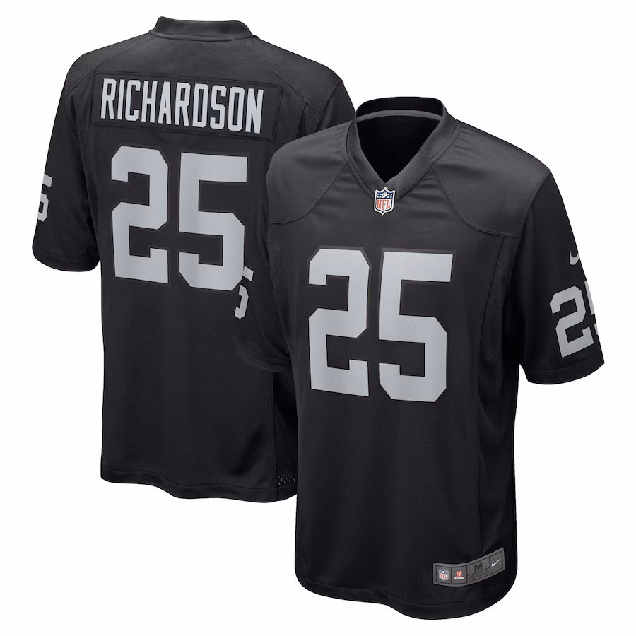 Men's Las Vegas Raiders Decamerion Richardson Nike Black Team Game Jersey