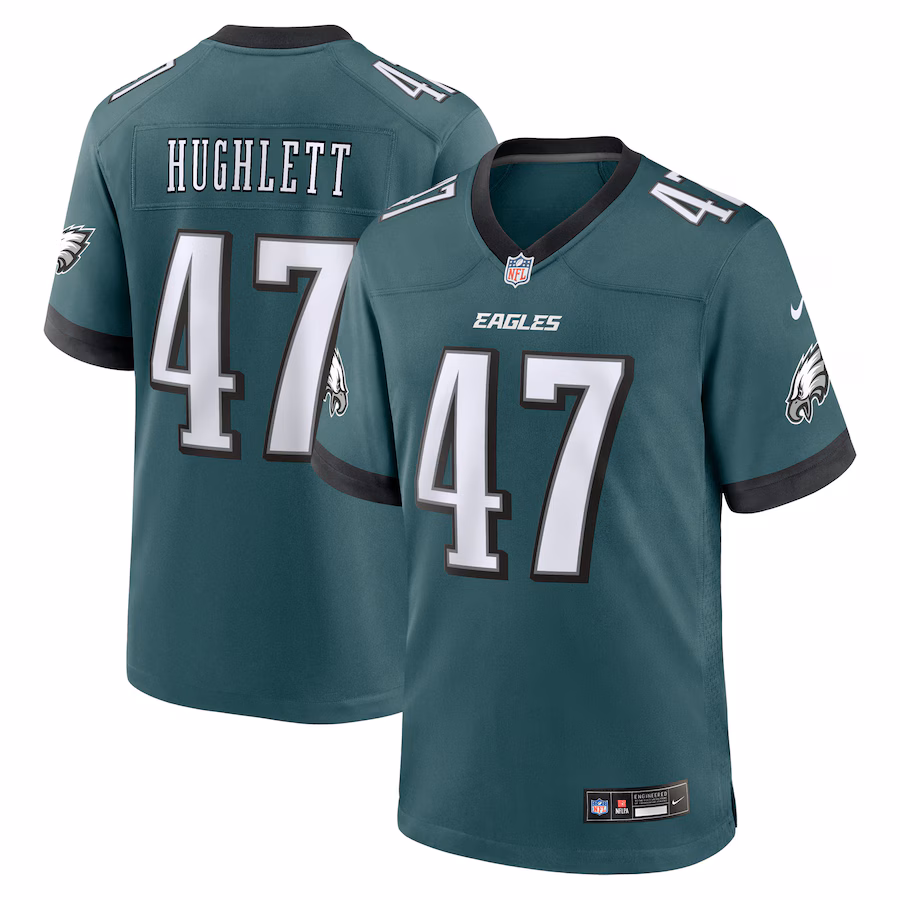 Men's Philadelphia Eagles Charley Hughlett Nike Midnight Green Team Game Jersey