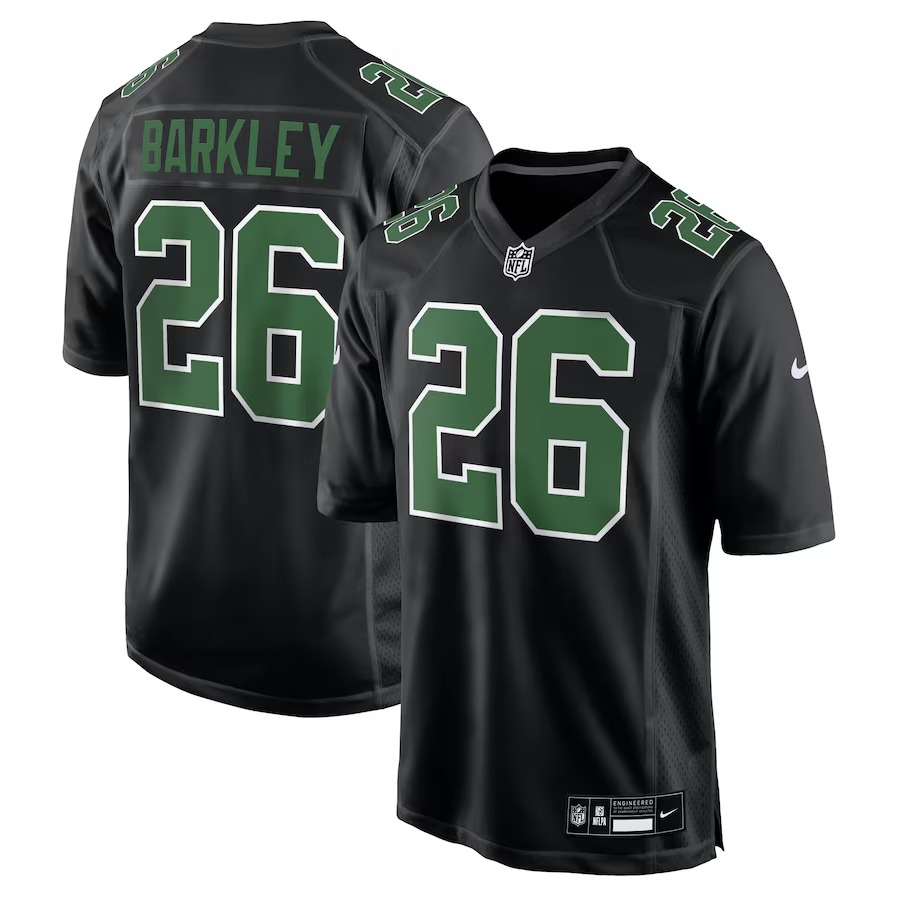 Men's Philadelphia Eagles Saquon Barkley Nike Carbon Black/Kelly Green  Fashion Game Jersey