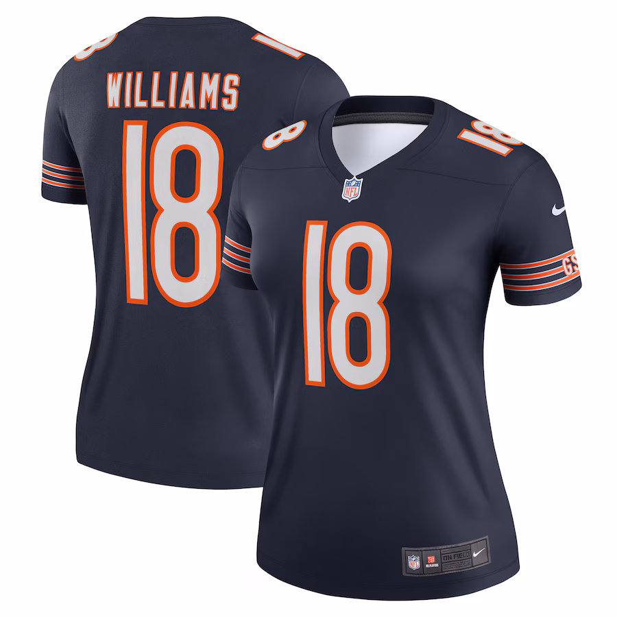 Women's Chicago Bears Caleb Williams Nike  Navy Legend Player Performance Top
