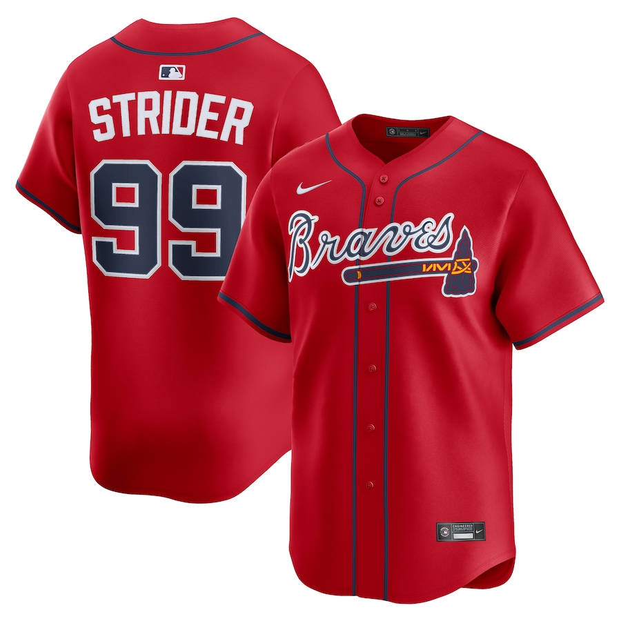 Men's Atlanta Braves Spencer Strider Nike Red Alternate Limited Player Jersey