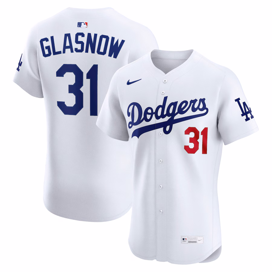 Men's Los Angeles Dodgers Tyler Glasnow Nike White Home Elite Jersey