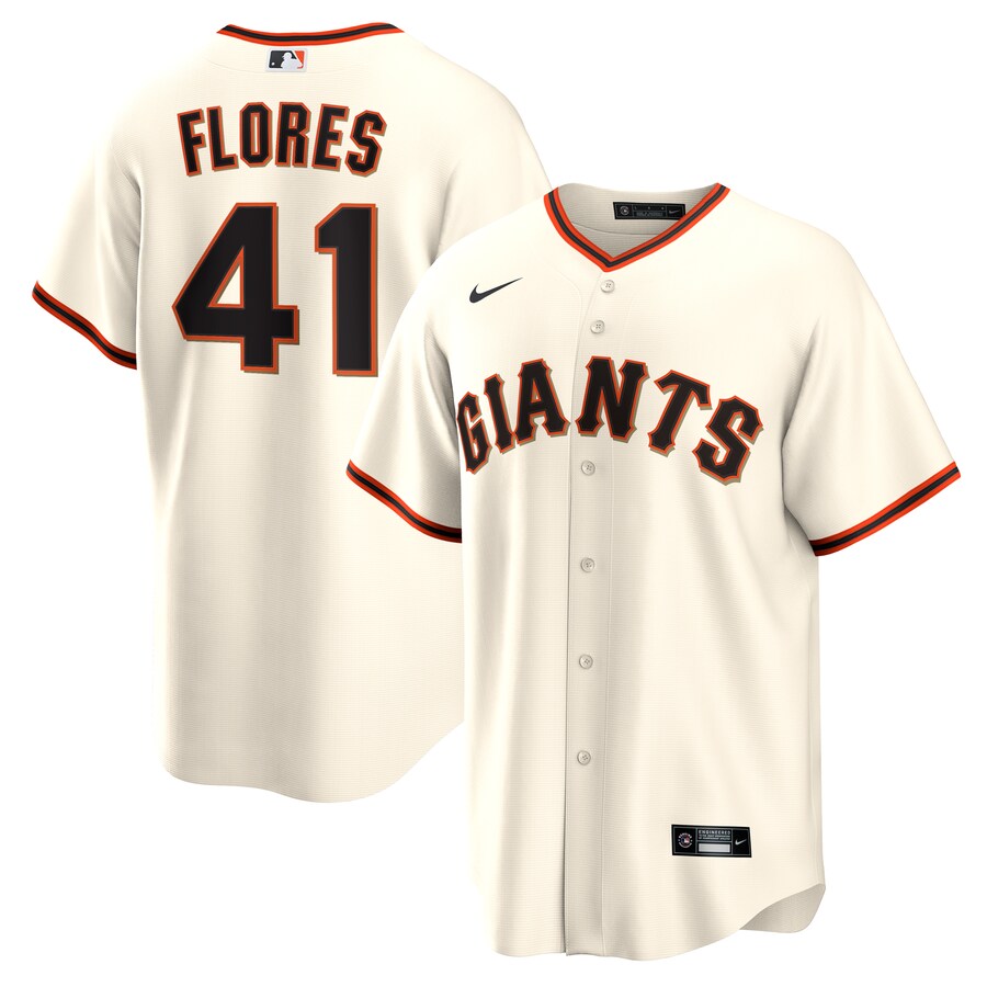 Men's San Francisco Giants Wilmer Flores Nike Cream Home Replica Jersey