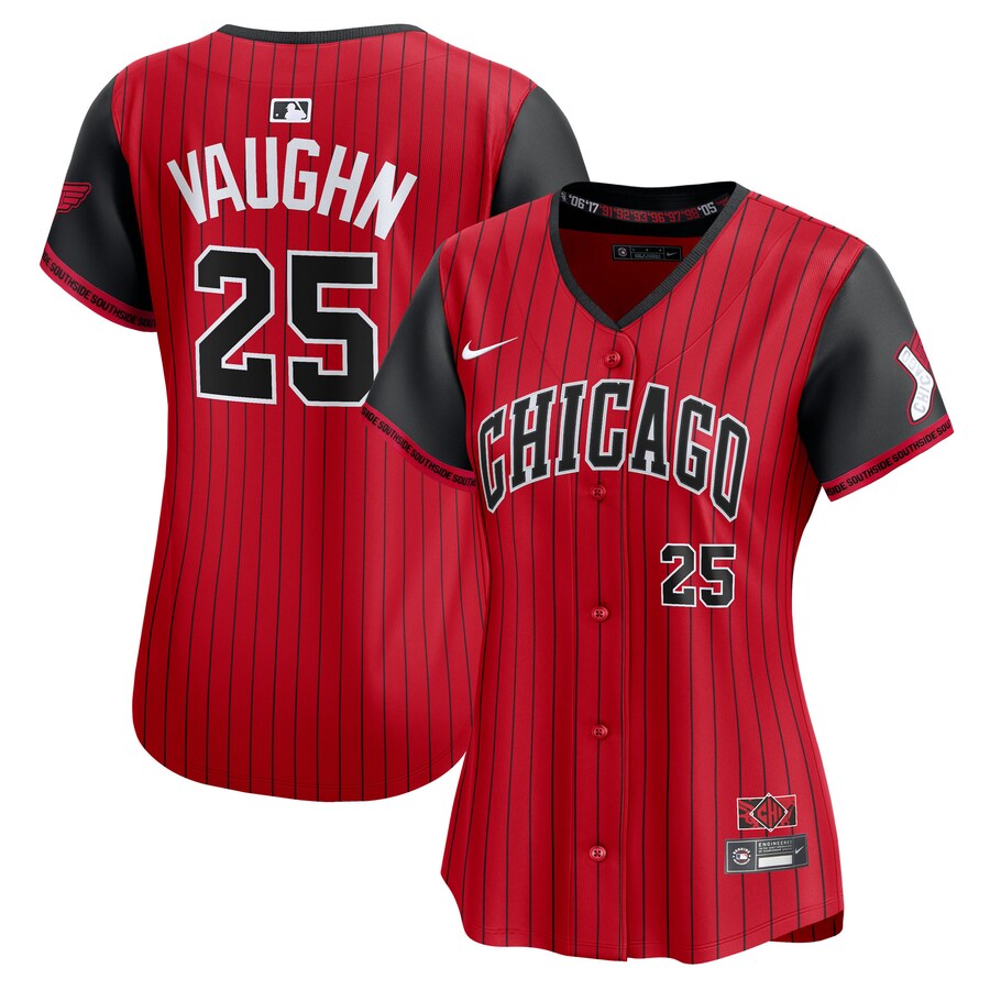 Women's Chicago White Sox Andrew Vaughn Nike Red/Black 2025 City Connect Limited Player Jersey