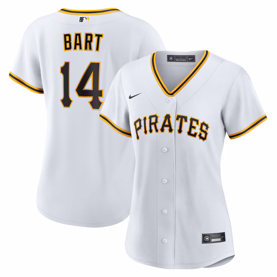 Women's Pittsburgh Pirates Joey Bart Nike White Home Replica Jersey
