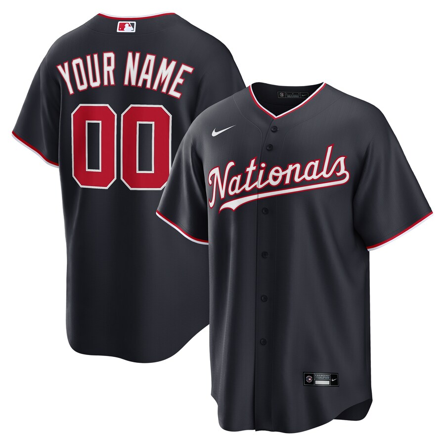 Men's Washington Nationals Nike Navy Alternate Custom Replica Jersey