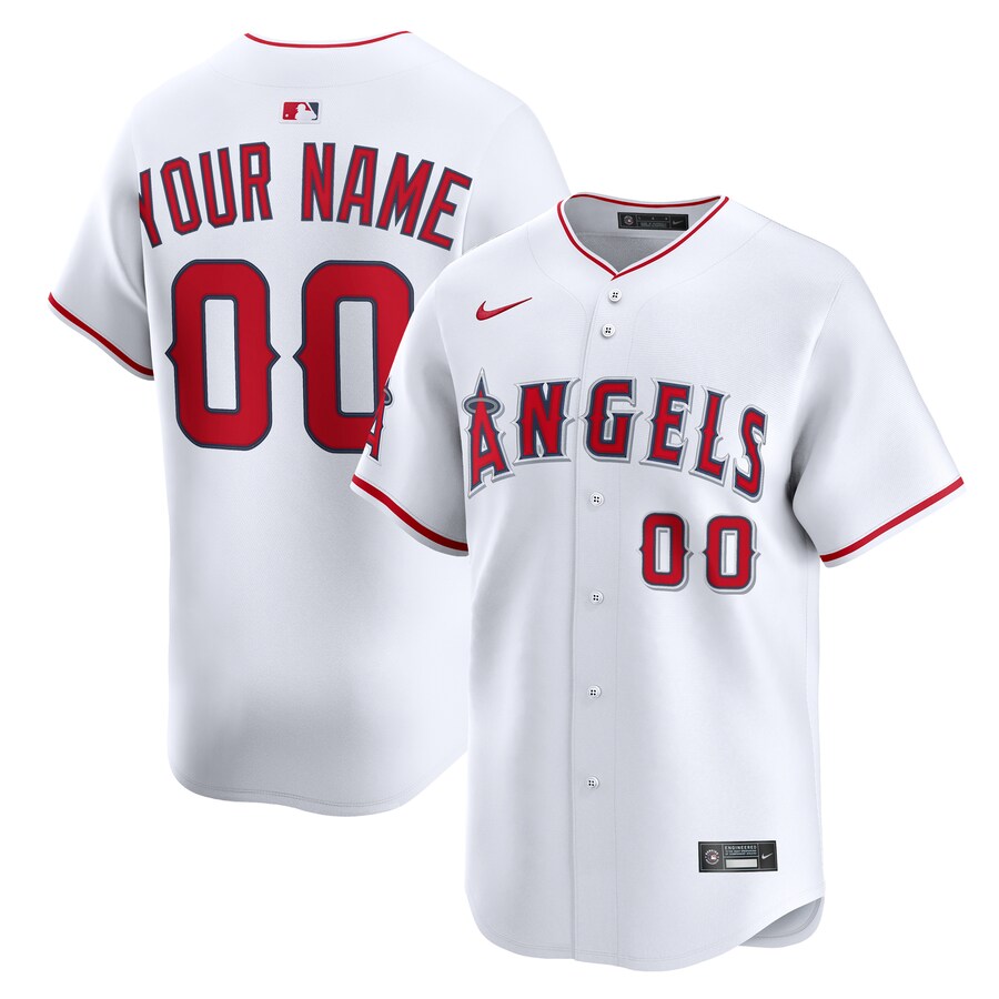 Youth Los Angeles Angels Nike White Home Custom Limited Jersey