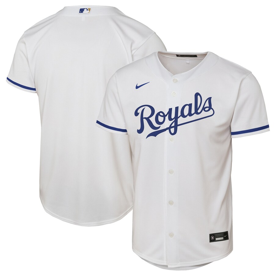 Youth Kansas City Royals Nike White Home Replica Jersey