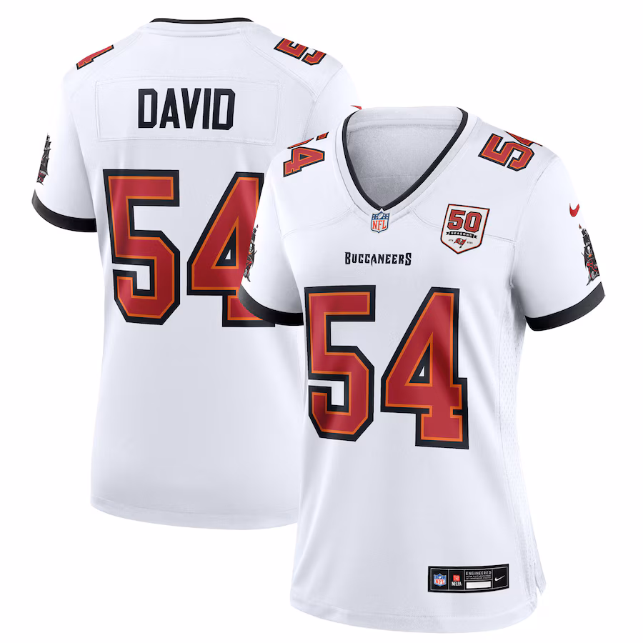 Women's Tampa Bay Buccaneers Lavonte David Nike White 50th Anniversary Game Jersey