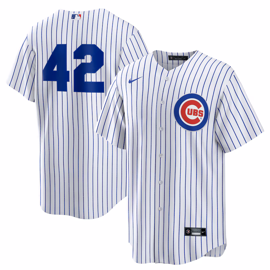 Men's Chicago Cubs Nike White Home 2025 Jackie Robinson Day Replica Jersey