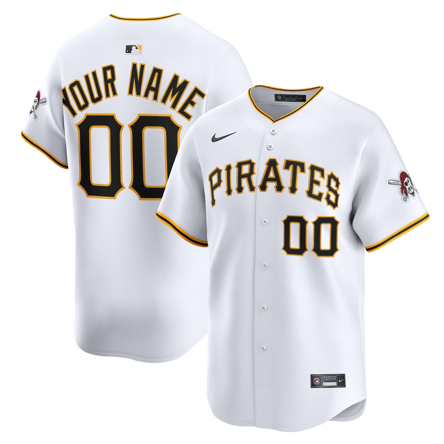 Men's Pittsburgh Pirates Nike White Home Limited Custom Jersey
