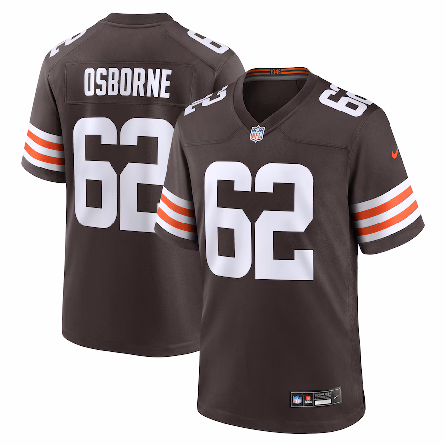 Men's Cleveland Browns Justin Osborne Nike Brown Team Game Jersey