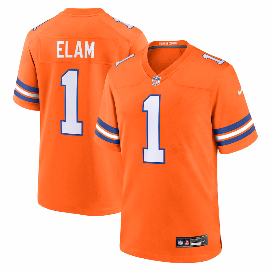 Men's Denver Broncos Jason Elam Nike Orange Retired Player Alternate Game Jersey