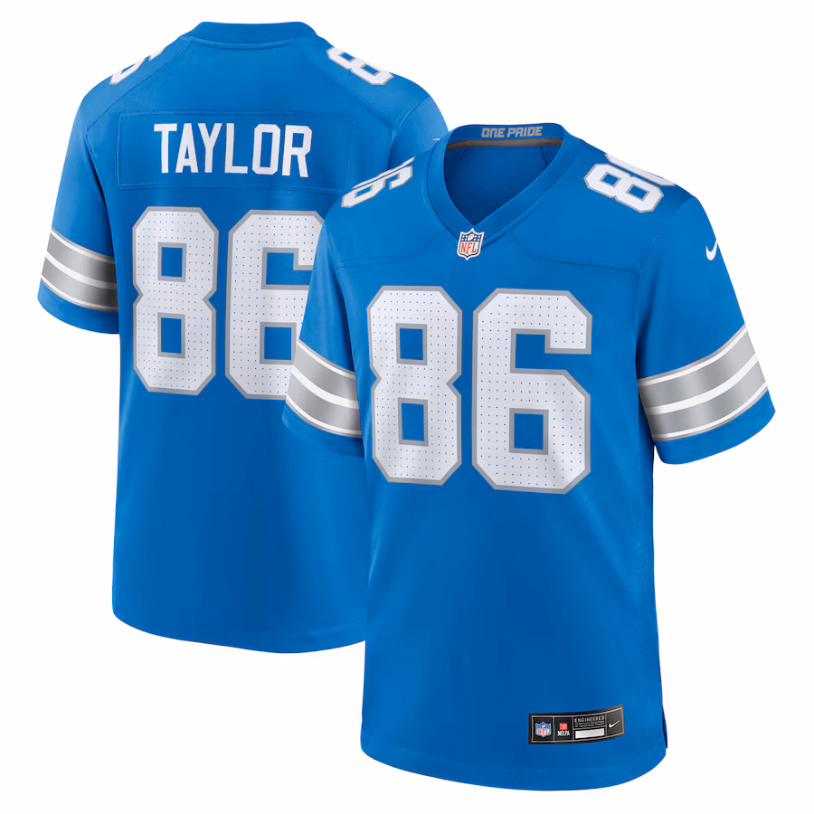 Men's Detroit Lions Malik Taylor Nike Blue Team Game Jersey