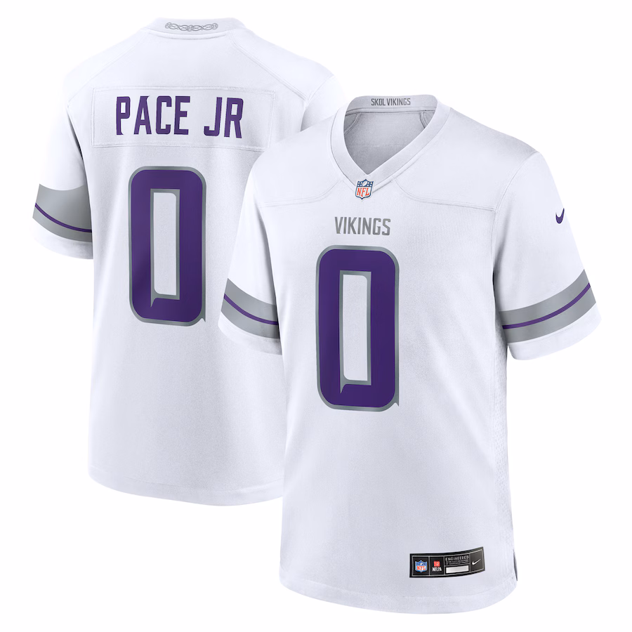 Men's Minnesota Vikings Ivan Pace Jr Nike White Alternate Game Jersey